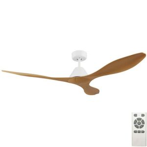 Nevis DC Ceiling Fan With Remote - White with Bamboo Blades 52"
