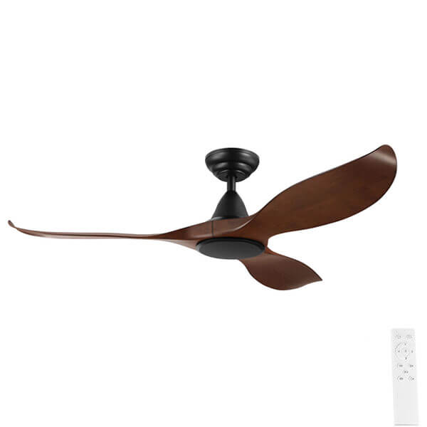 Noosa DC Ceiling Fan Black with Aged Elm Blades 52"