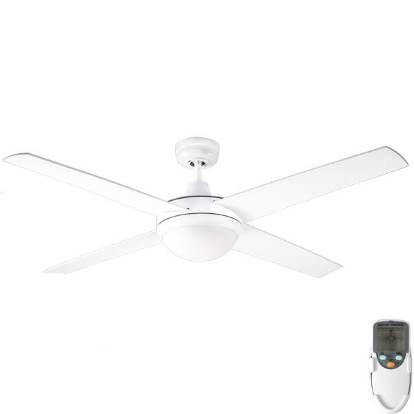 Fanco Urban 2 Indoor/Outdoor ABS Blade Ceiling Fan with E27 Light & Remote - White 48"
