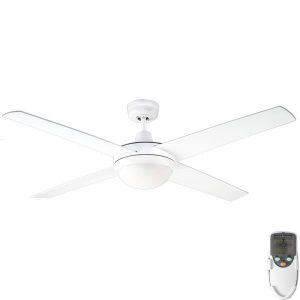 Fanco Urban 2 Indoor/Outdoor ABS Blade Ceiling Fan with E27 Light & Remote - White 52"