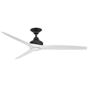 Spitfire V2 Ceiling Fan with LED Light - Black With White Wash Plastic Blades 60"