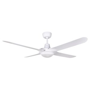 Spyda 4 Blade Ceiling Fan with Dimmable CCT LED Light - Satin White 56"
