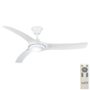 Aqua V2 IP66 Rated DC Ceiling Fan with CCT LED Light - White 52"