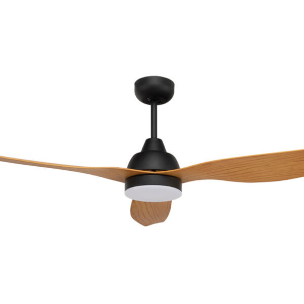 Bahama Smart DC Ceiling Fan with CCT LED Light & Remote - Black with Maple Blades 52"