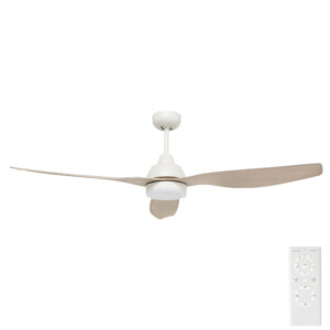 Bahama Smart DC Ceiling Fan with CCT LED Light & Remote - Whitewashed 52"