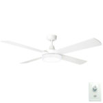 Brilliant Tempest Supreme AC Ceiling Fan with CCT LED Light - White 52"