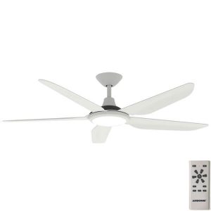 Airborne Storm DC Ceiling Fan with LED Light and Remote - White 52"