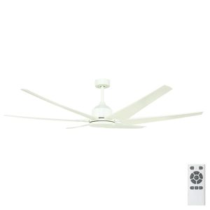 Hercules ABS Large Industrial Style DC Ceiling Fan with ABS Blades - White 82"