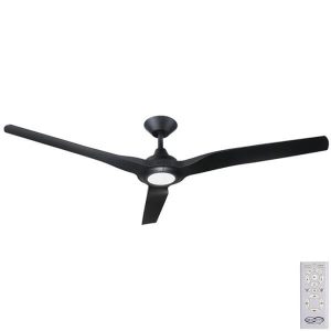 Radical II DC Ceiling Fan with LED Light and Remote - Black 60"
