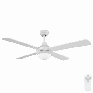 Tempo Ceiling Fan with Light and Remote - White 48"