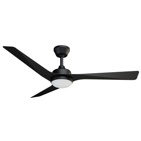 Modn-3 Ceiling Fan with Wall Control and LED Light - Black 52"
