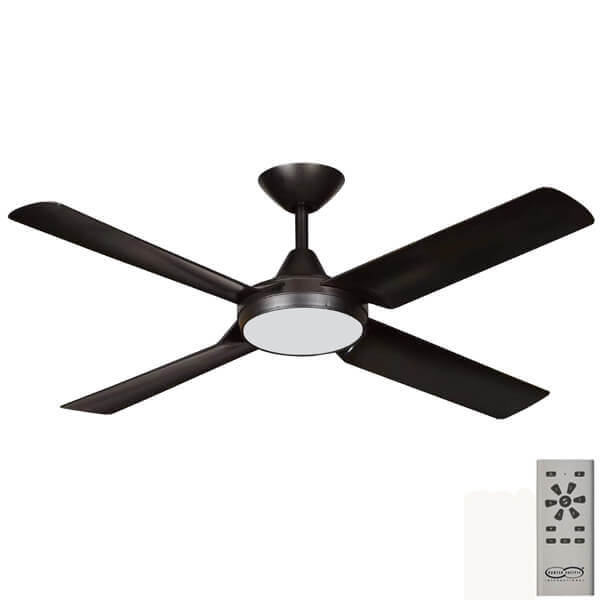 New Image DC Ceiling Fan with LED Light - Black 52"  with Remote