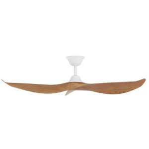 Cabarita DC Ceiling Fan with Remote- White with Bamboo Blades 50"