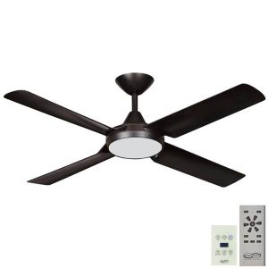 New Image DC Ceiling Fan with LED Light - Black 52" (Remote and Wall Control)