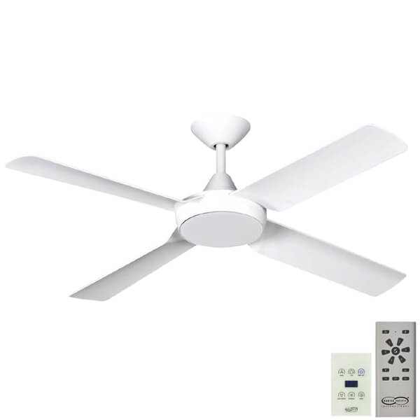 New Image DC Ceiling Fan with LED Light - White 52" (Remote and Wall Control)