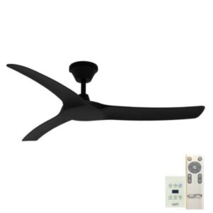 Aqua v2 IP66 Rated DC Ceiling Fan - Black 52" (Remote and Wall Control)
