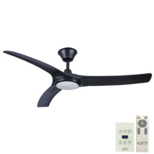 Aqua V2 IP66 Rated DC Ceiling Fan with CCT LED Light - White 52" (Remote and Wall Control)