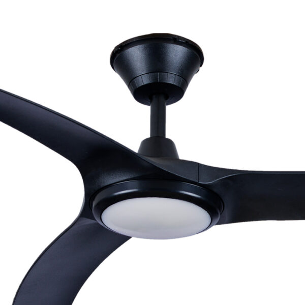 Aqua V2 IP66 Rated DC Ceiling Fan with CCT LED Light - Black 52" (Remote and Wall Control)