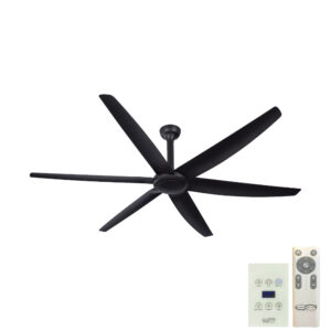 The Big Fan V2 DC Ceiling Fan - Matte Black 86" (Remote and Wall Control)
