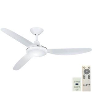 Polar V2 DC Ceiling Fan with LED Light - White 56" (Remote and Wall Control)
