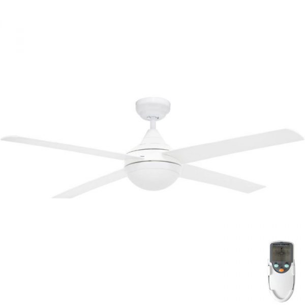 Airborne Bulimba Indoor/Outdoor ABS Blade Ceiling Fan with Remote and E27 Light - White 48"
