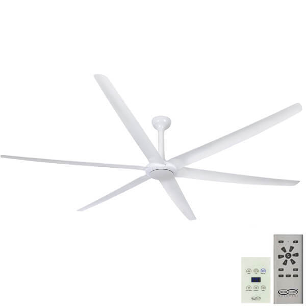 The Big Fan DC Ceiling Fan - White 86" (Remote and Wall Control)