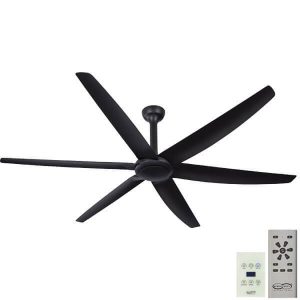 The Big Fan DC Ceiling Fan - Matte Black 86" (Remote and Wall Control)