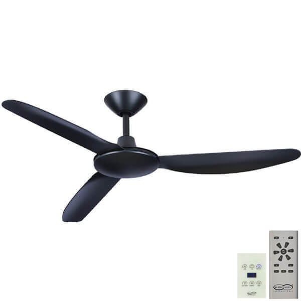 Polar DC Ceiling Fan - Matte Black 56" (Remote and Wall Control)