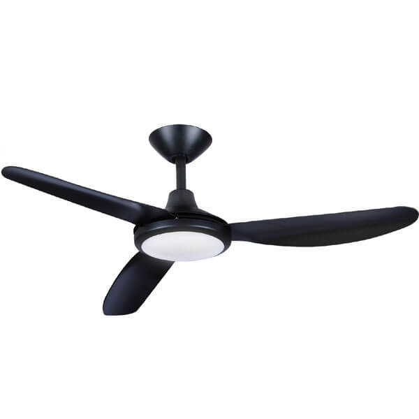 Polar DC Ceiling Fan with LED Light -Matte Black 48" (Remote and Wall Control)