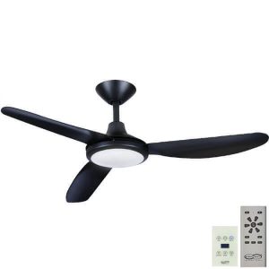 Polar DC Ceiling Fan with LED Light - Matte Black 56" (Remote and Wall Control)