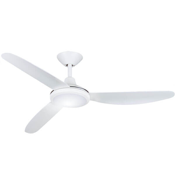 Polar V2 DC Ceiling Fan with LED Light - White 56" (Remote and Wall Control)