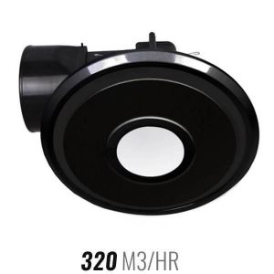 Mercator Emeline II 290 Ceiling Exhaust Fan with LED Light - Round Black
