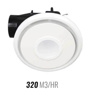 Mercator Emeline II 290 Ceiling Exhaust Fan with LED Light - Round White