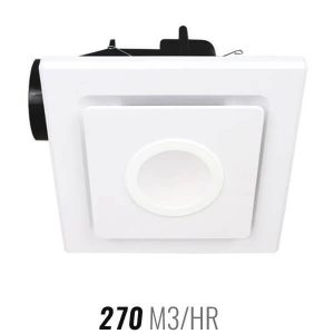Mercator Emeline II 240 Ceiling Exhaust Fan with LED Light - Square White