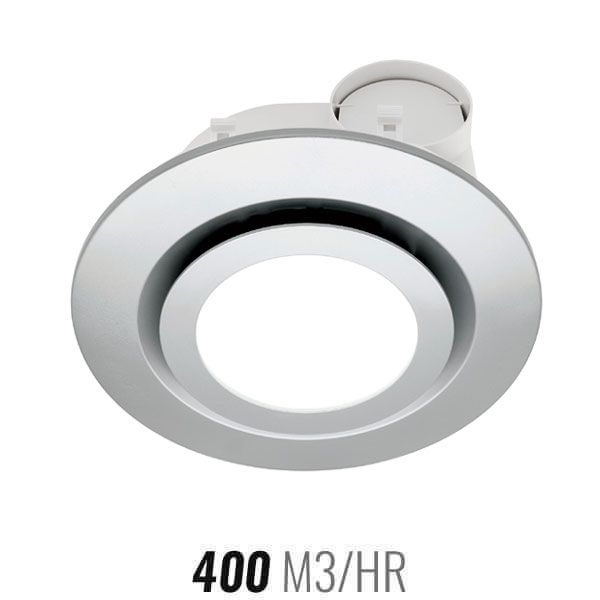 Starline Round Exhaust Fan with LED Light - Silver