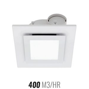 Starline Square Exhaust Fan with LED Light - White
