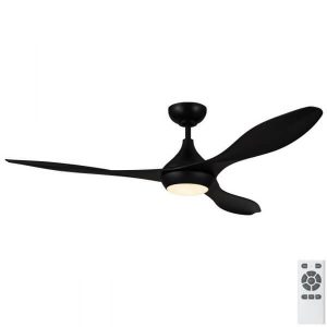 Nevis II DC LED Ceiling Fan With Remote - Black 52"