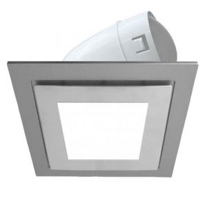 Square LED Vent with 150mm Duct Adaptor in Silver