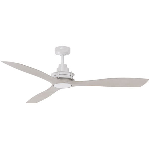 Clarence Ceiling Fan - White with Timber Blades 56"