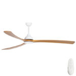 Fanco Sanctuary DC Ceiling Fan with Solid Timber Blades White with Teak 92