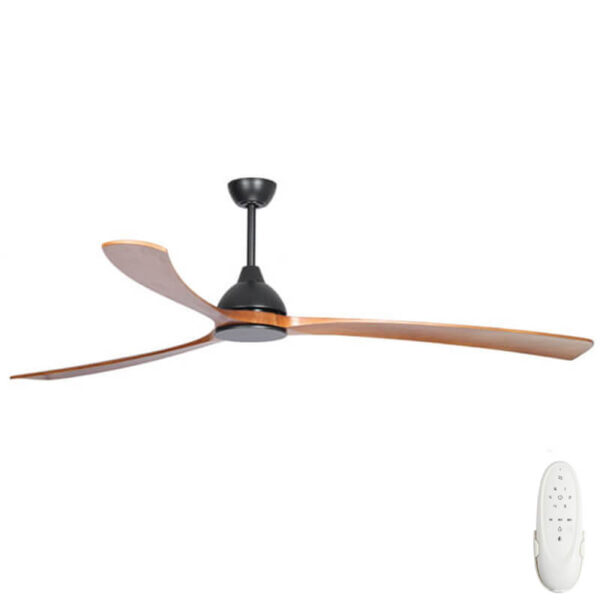 Fanco Sanctuary DC Ceiling Fan with Solid Timber Blades - Black with Teak 92"