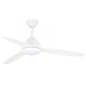 Fanco Breeze AC Ceiling Fan with CCT LED Light and Wall Control - White 52"