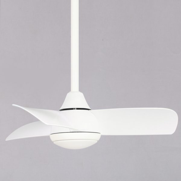 Claro Mini DC Ceiling Fan with CCT LED Light - White 28"