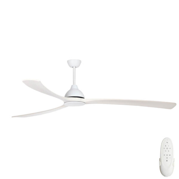 Fanco Sanctuary DC Ceiling Fan with Solid Timber Whitewash Blades - White 86"