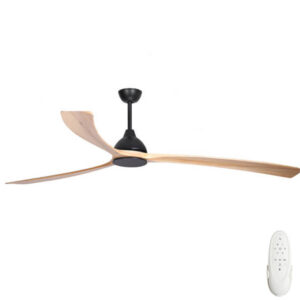 Fanco Sanctuary DC Ceiling Fan with Solid Timber Blades - Black with Natural 86"