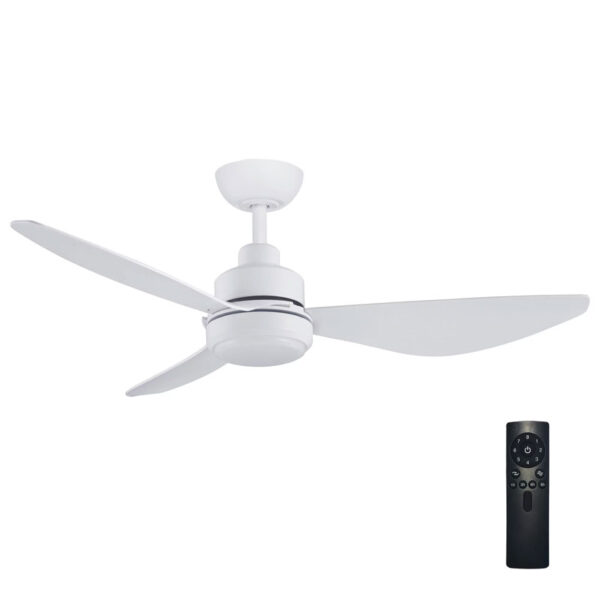 Three Sixty Trinity V3 DC Ceiling Fan with CCT LED Light - White 48"
