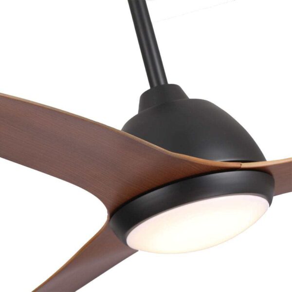 Fanco Breeze AC Ceiling Fan with CCT LED Light and Wall Control - Black and Koa 52"