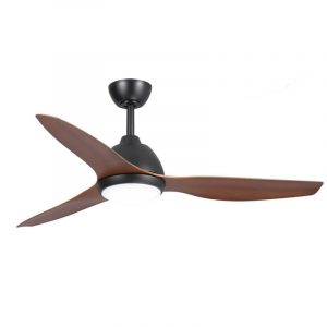 Fanco Breeze AC Ceiling Fan with CCT LED Light and Wall Control - Black and Koa 52"
