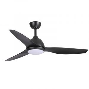 Fanco Breeze AC Ceiling Fan with CCT LED Light and Wall Control - Black 52"