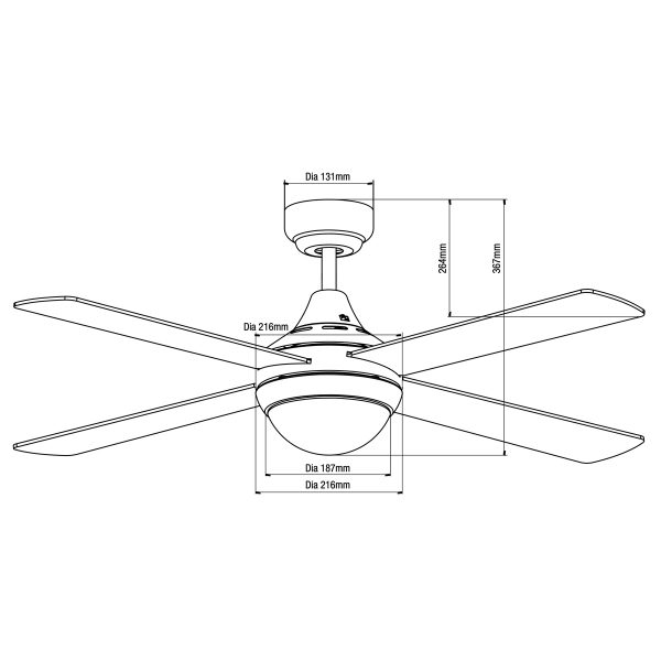 Martec Link AC Ceiling Fan with E27 Light & Remote - White 48"